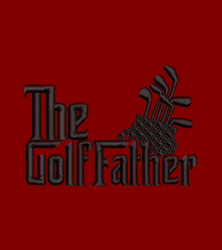 The GolfFather Embroidery design. Only 1 trim!