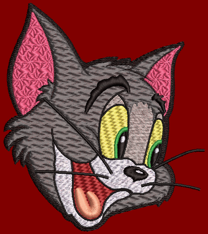 Tom & Jerry: Tom Design 4x4 & 5x7 sizes & Appliques for both included