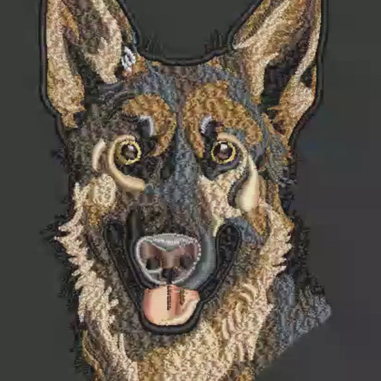 German Shepherd Stitching Out