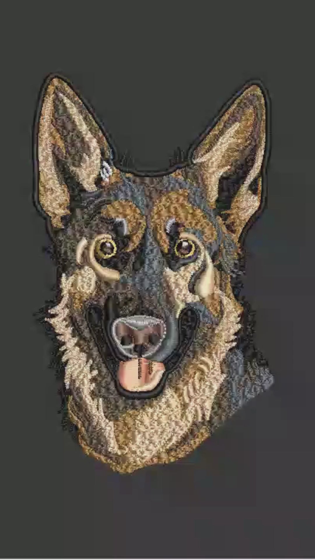 German Shepherd Stitching Out